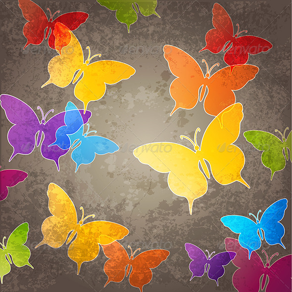 Abstract Background with Butterfly - Backgrounds Decorative