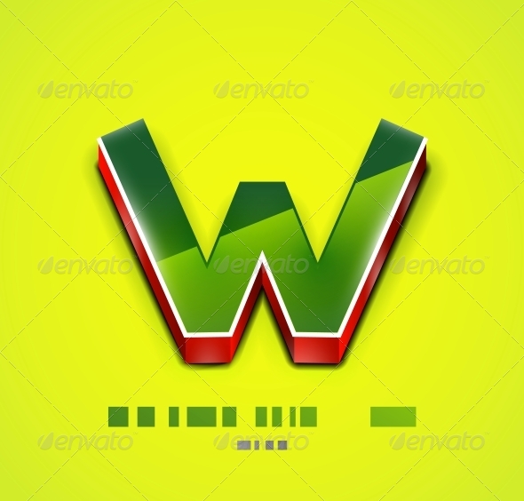 3D Vector W Letter. Tecnology Business Symbol - Web Elements Vectors