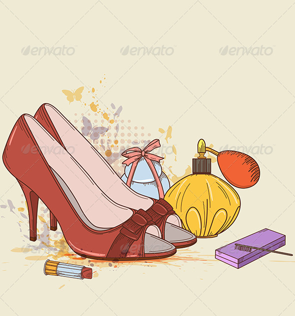 Red Shoes and Cosmetics - Miscellaneous Vectors