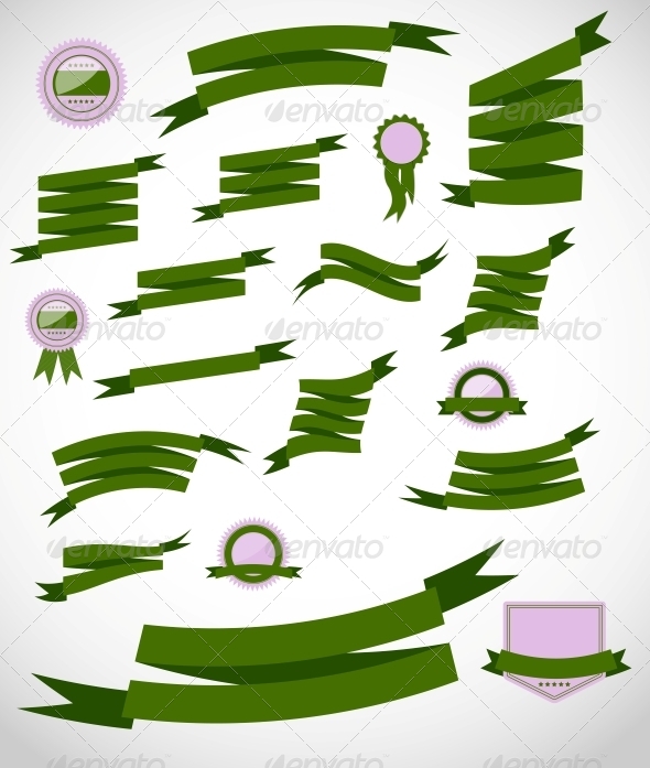 Set retro ribbons and label vector illustration - Backgrounds Business