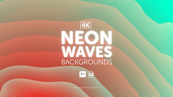 Neon Waves Backgrounds for Premiere Pro Premiere Pro template preview