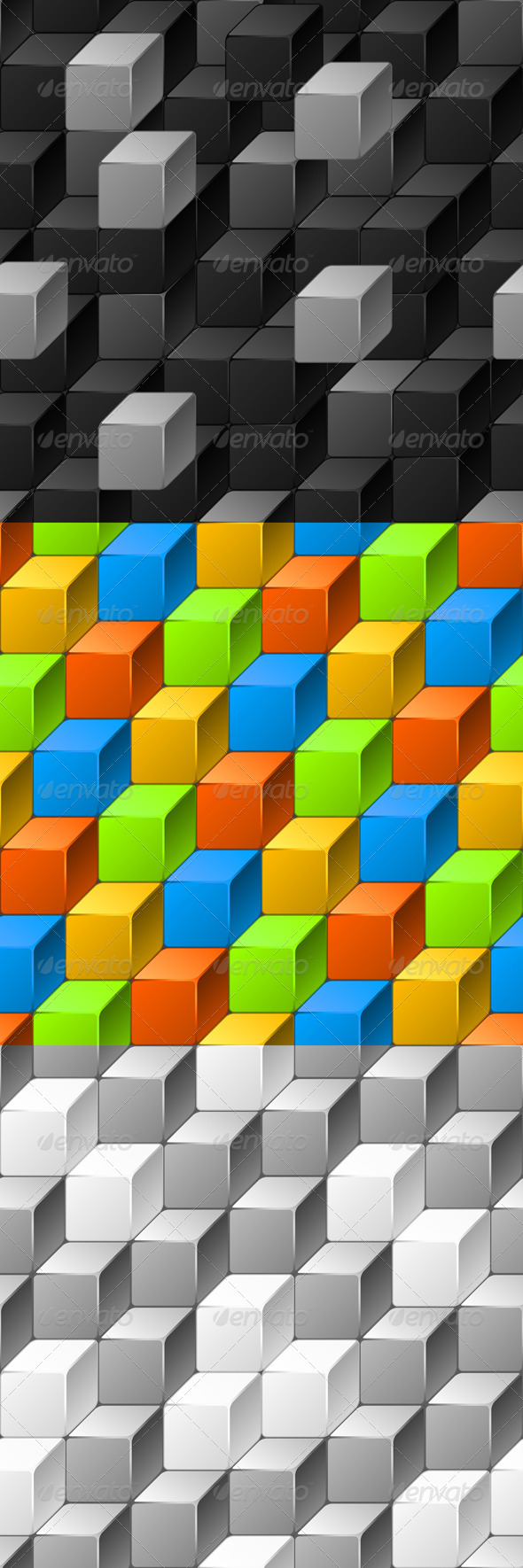 Abstract Seamless Patterns of Cubes. - Patterns Decorative