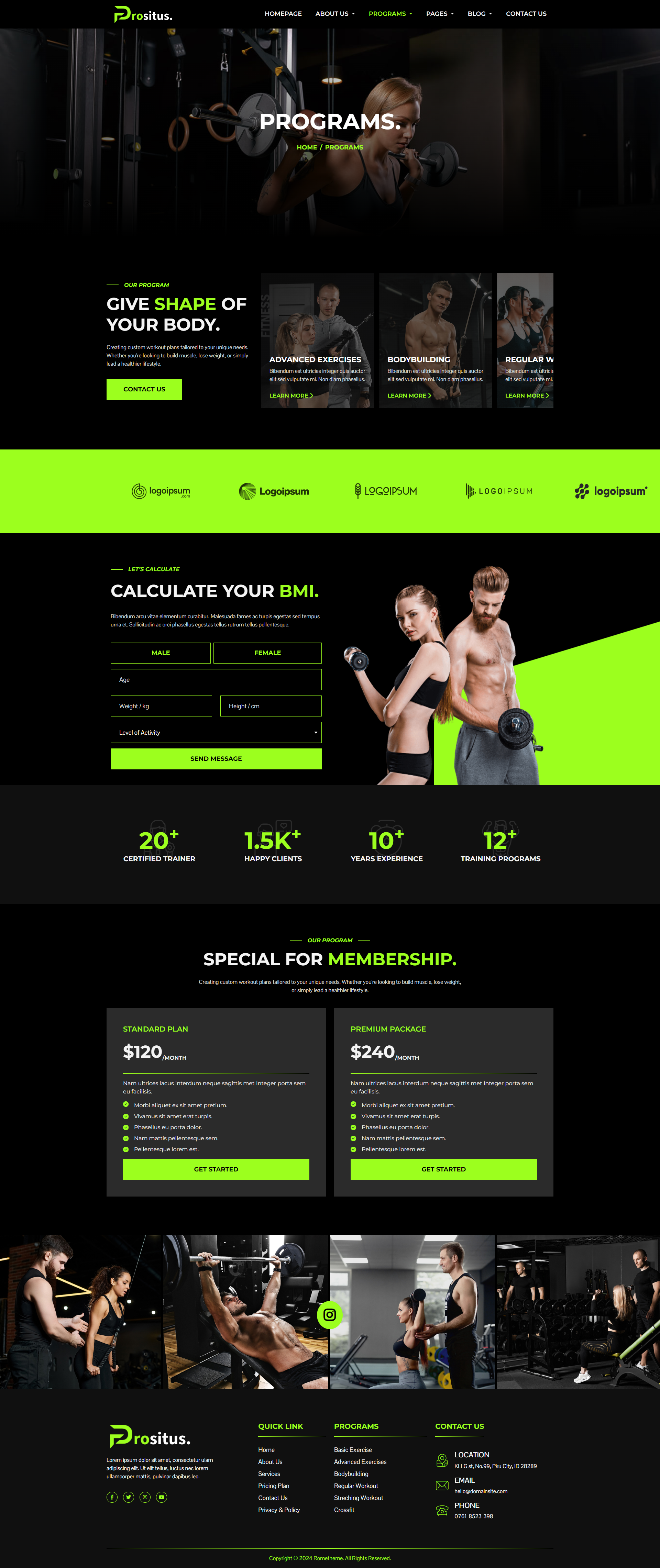 Fitness Website Template Best Site For Trainers Progym Personal