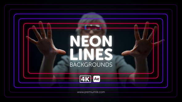 Neon Lines Backgrounds Elements template preview