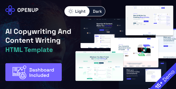 Openup - AI Writer and AI Application HTML Template + Dashboard