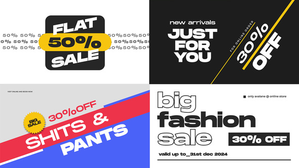 Fashion Sale Typography Titles template preview