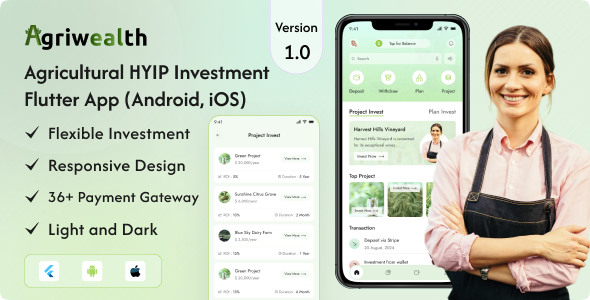 AgriWealth – Agricultural HYIP Investment Mobile Application (Android, iOS)