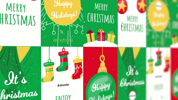 Flat Style Christmas Stories Elements template preview