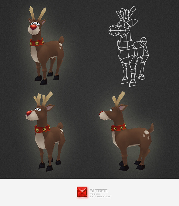Low Poly Rudolph - 3Docean 4556459
