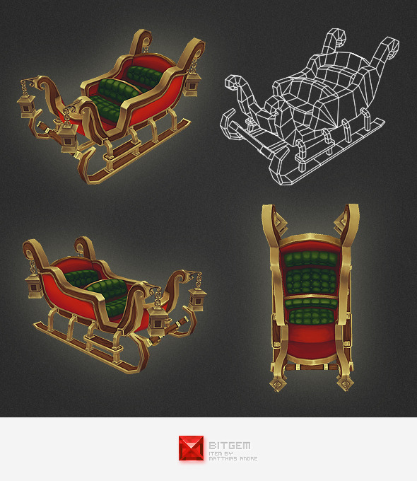 Low Poly Sleigh - 3Docean 4556514