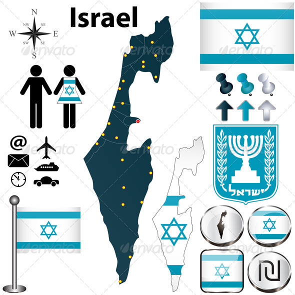 Israel Map - Travel Conceptual