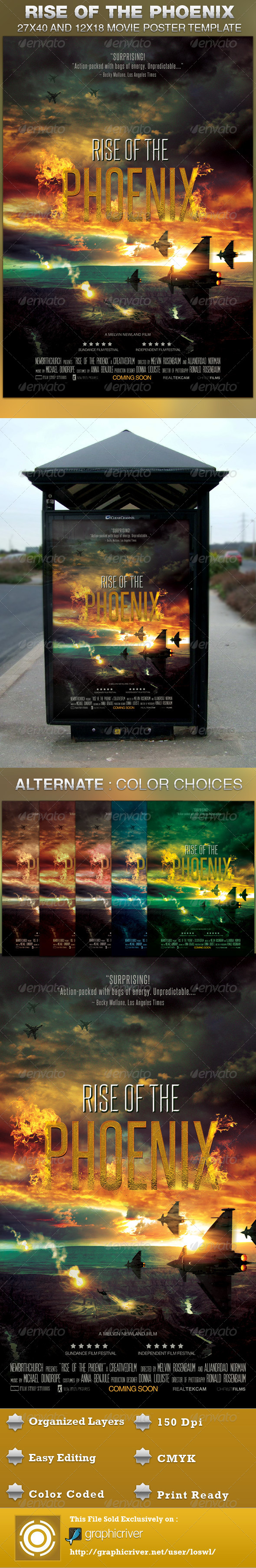 Rise of the Phoenix Movie Poster Template - Church Flyers