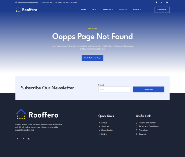 Rooffero - Roofing Services Elementor Template Kit