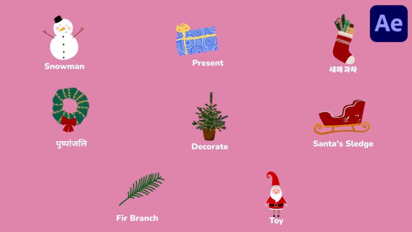 Christmas Icons And Titles for After Effects Titles template preview