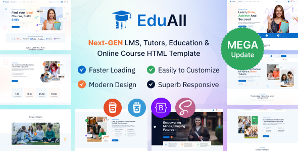 EduAll - Education Tutors LMS & Online Course Template Multipurpose