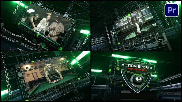 Billiards Sports Opener Premiere Pro template preview