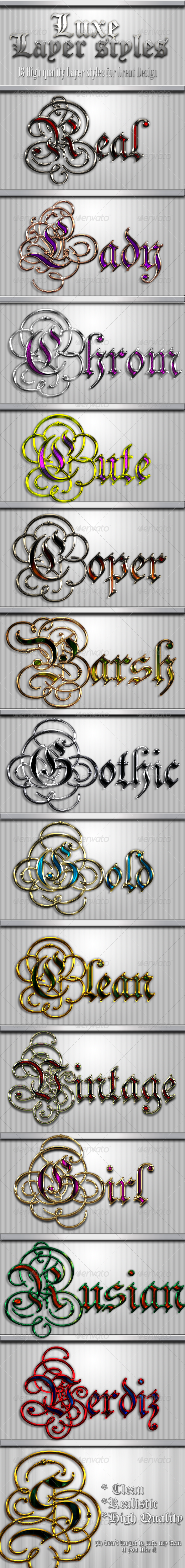 Luxe Layer Styles - Text Effects Styles