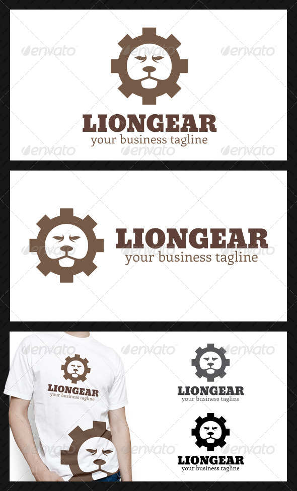 Lion Gear Logo Template - Animals Logo Templates