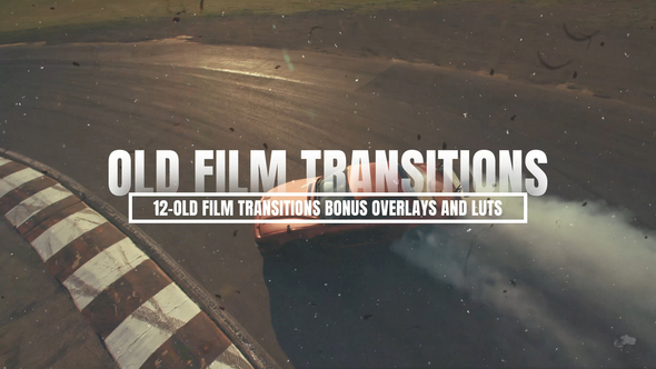 Old Film Transitions and Bonus Overlays and LUTs Elements template preview