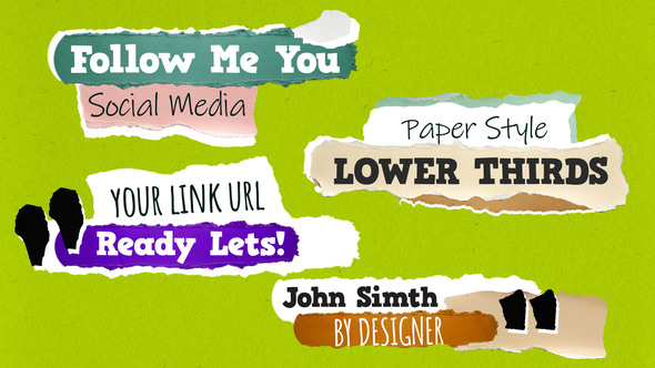 Paper Lower Thirds Titles Titles template preview