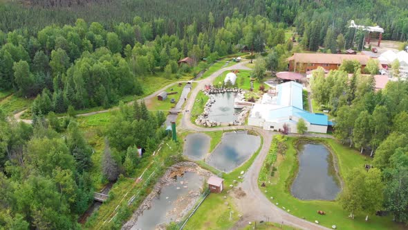 4K Drone Video of Geothermal Pool at Chena Hot Springs Resort near Fairbanks, Alaska alt