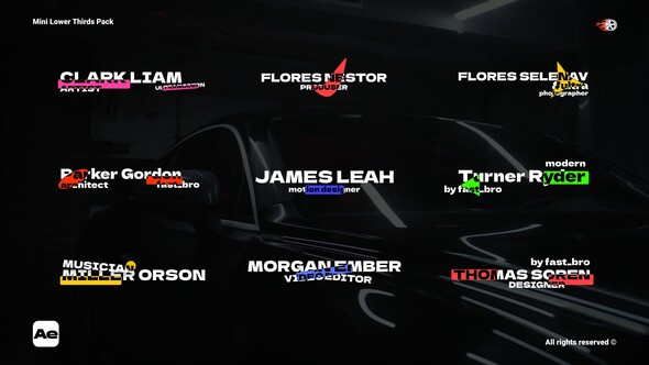 Mini Lower Thirds Pack Titles template preview