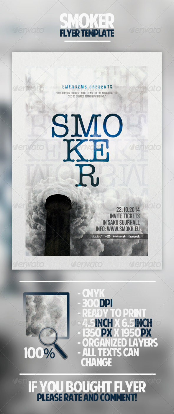 Smoker Flyer Template - Miscellaneous Events