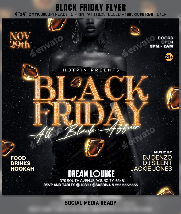 All Black Party Flyer