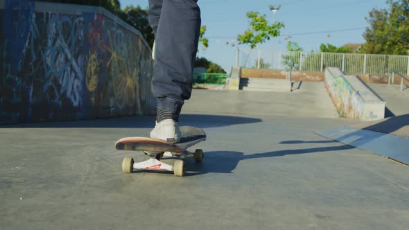 Skating in a skatepark alt