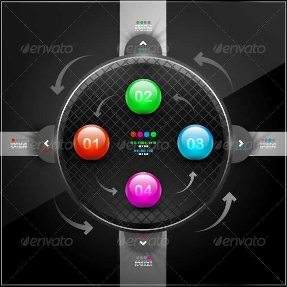 Abstract Detailed Infographics with 4 Options - Web Elements Vectors