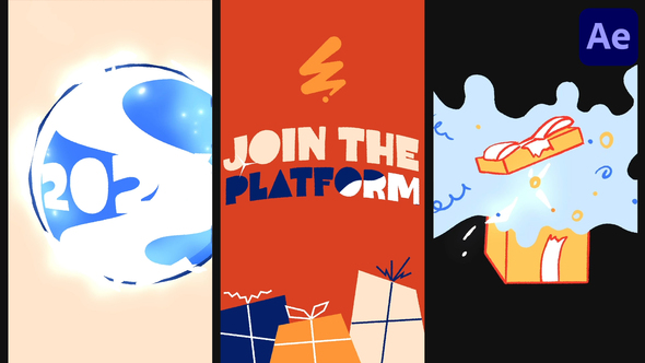 Xmas Gifts Vertical Logo for After Effects Logo Stings template preview