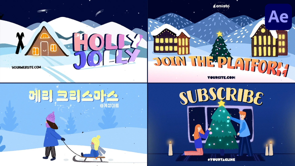 Christmas Vibe Typography for After Effects Titles template preview