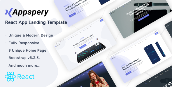 Appspery - React Landing Page Template