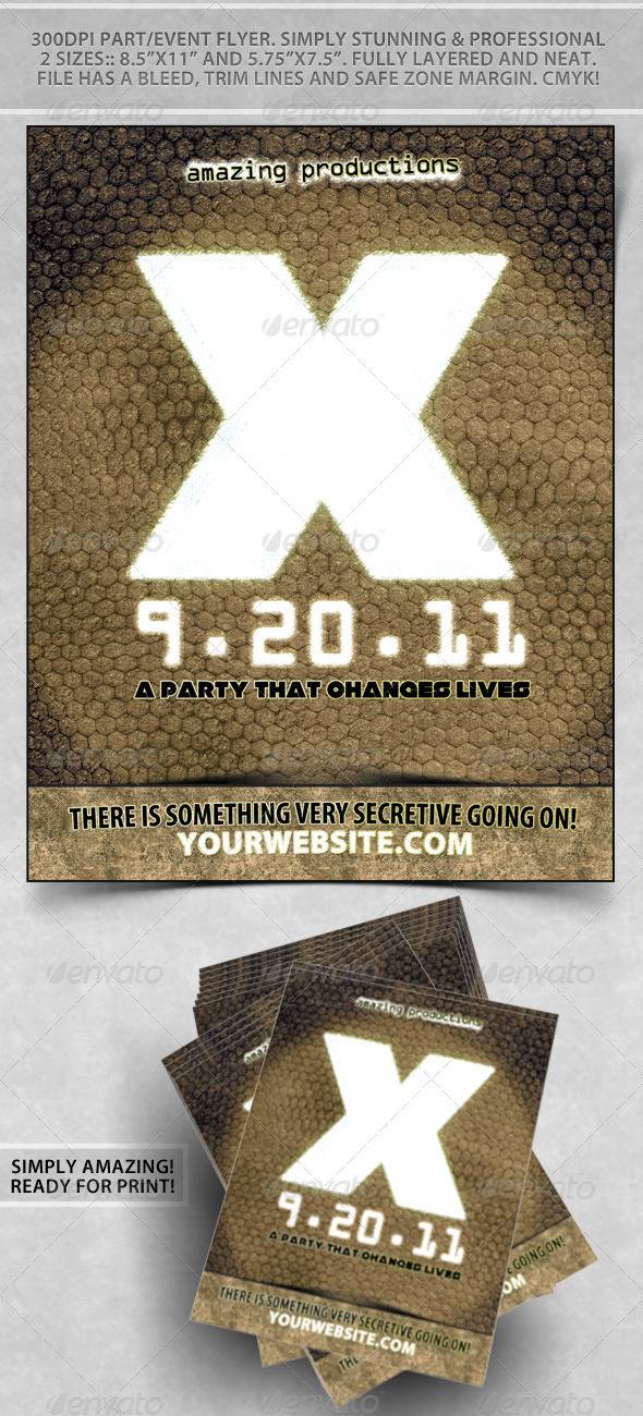 Secret X Nightclub Flyer - Clubs & Parties Events