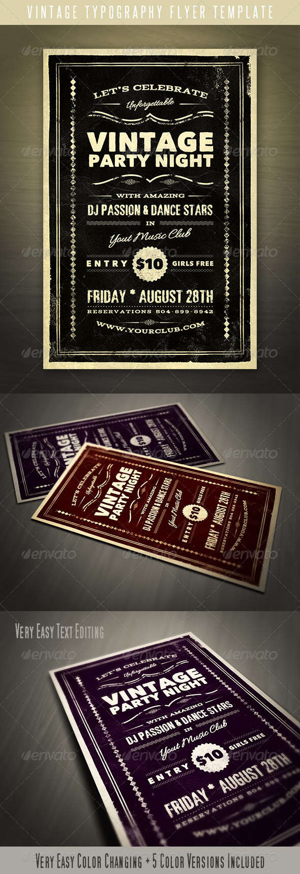 Vintage Typography Flyer - Events Flyers