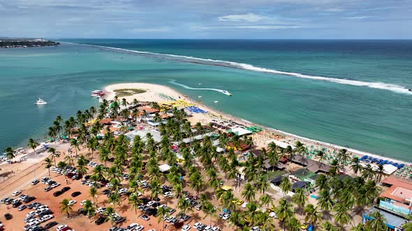 Gunga Beach tourism landmark at Maceio Alagoas Brazil. Relaxation scenery. alt