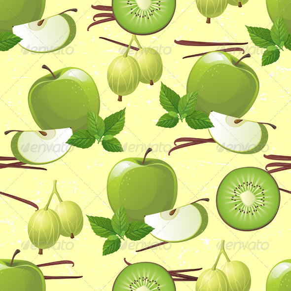 Green Fruits Seamless - Patterns Decorative