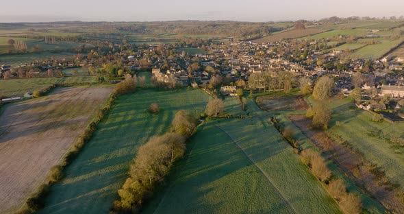 Chipping Campden Cotswolds Village Gloucestershire Aerial View Autumn