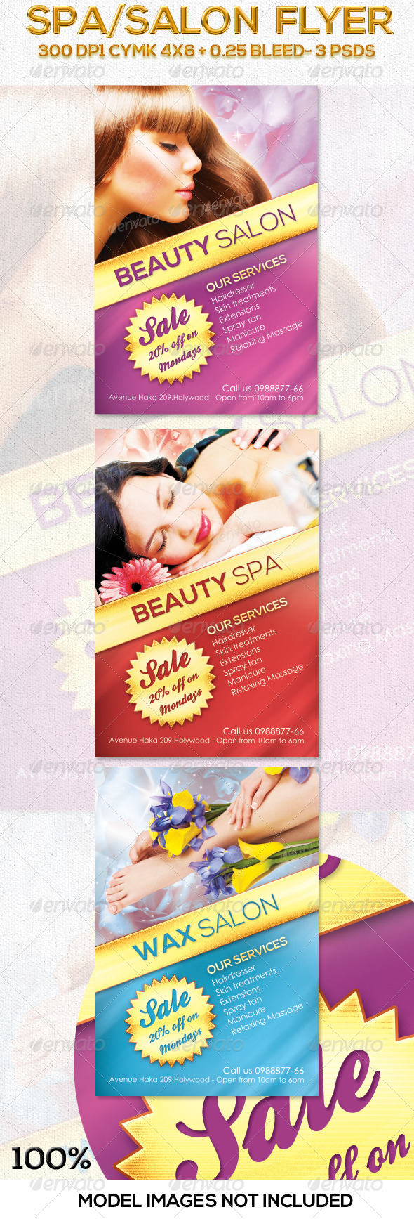 Salon / Spa Flyer in 3 Colors - Commerce Flyers