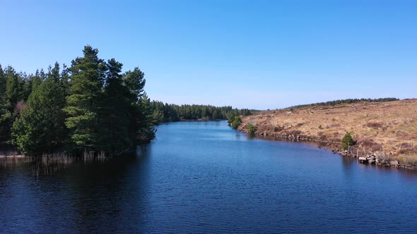 Aerial View of the Beautiful Lake Namanlagh Close To Bonny Glen in County Donegal - Ireland alt