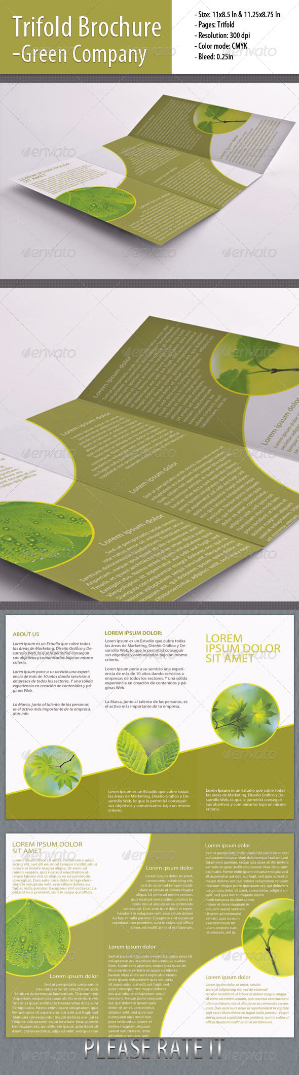 Trifold Brochure for Green Company - Brochures Print Templates