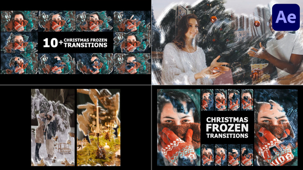 Christmas Frozen Transitions | After Effects Elements template preview