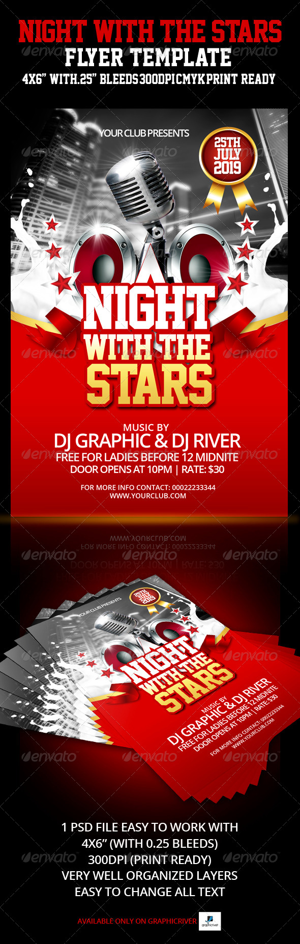 Night With The Stars Flyer Template - Flyers Print Templates