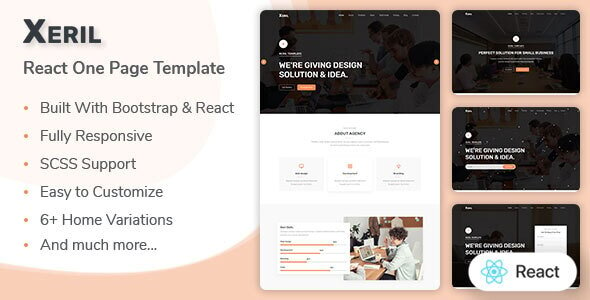 Xeril - React One Page Template