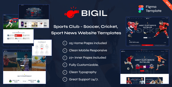 Bigil Sports Coach Acadamy Figma Template by BuddhaThemes ThemeForest Bigil Sports Coach Acadamy Figma Template by BuddhaThemes ThemeForest