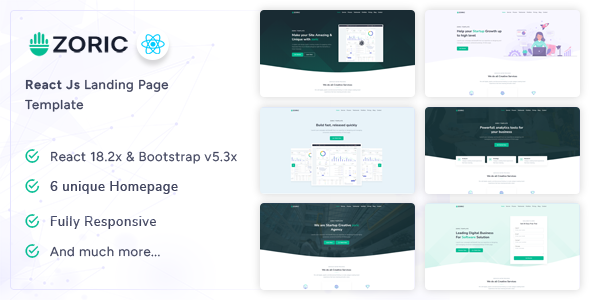 Zoric - React Responsive Landing Page Template