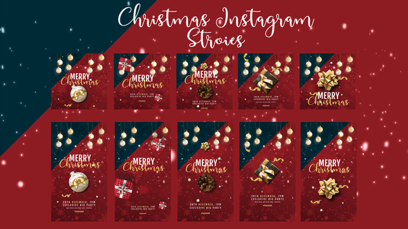 Christmas instagram stories and post Video Displays template preview