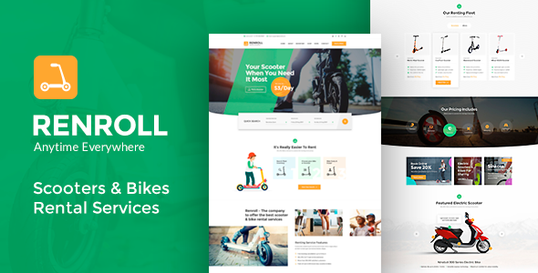 Renroll - Scooter & Bike Rentals WordPress Theme