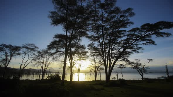 Sunset on a Lake in Africa alt