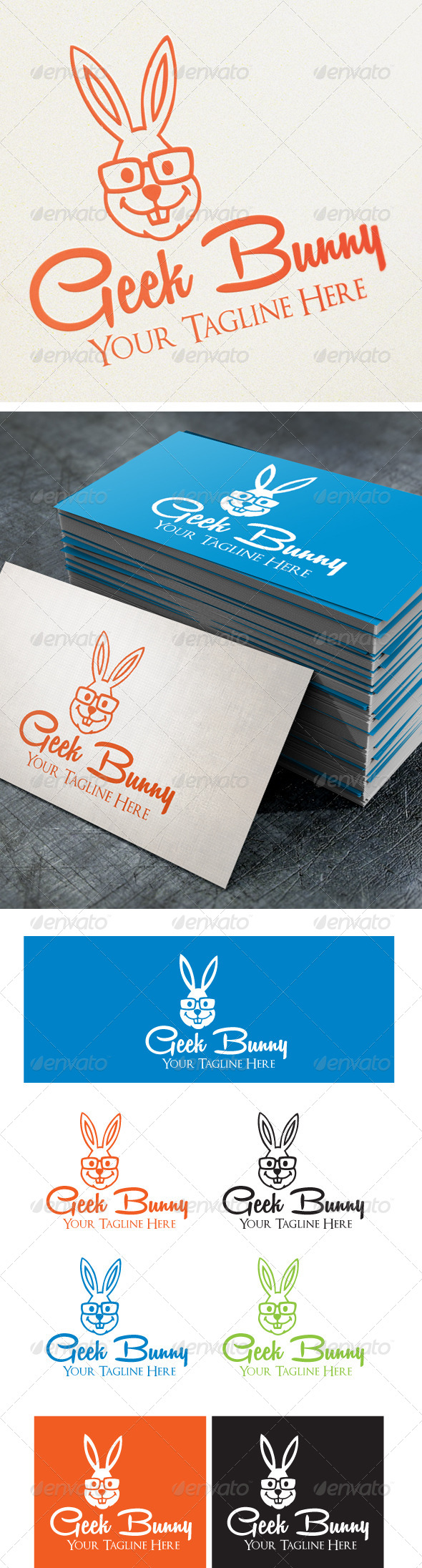 Geek Bunny - Animals Logo Templates